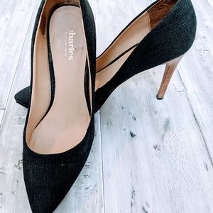 Charles David Navy Fabric Pumps 7.5